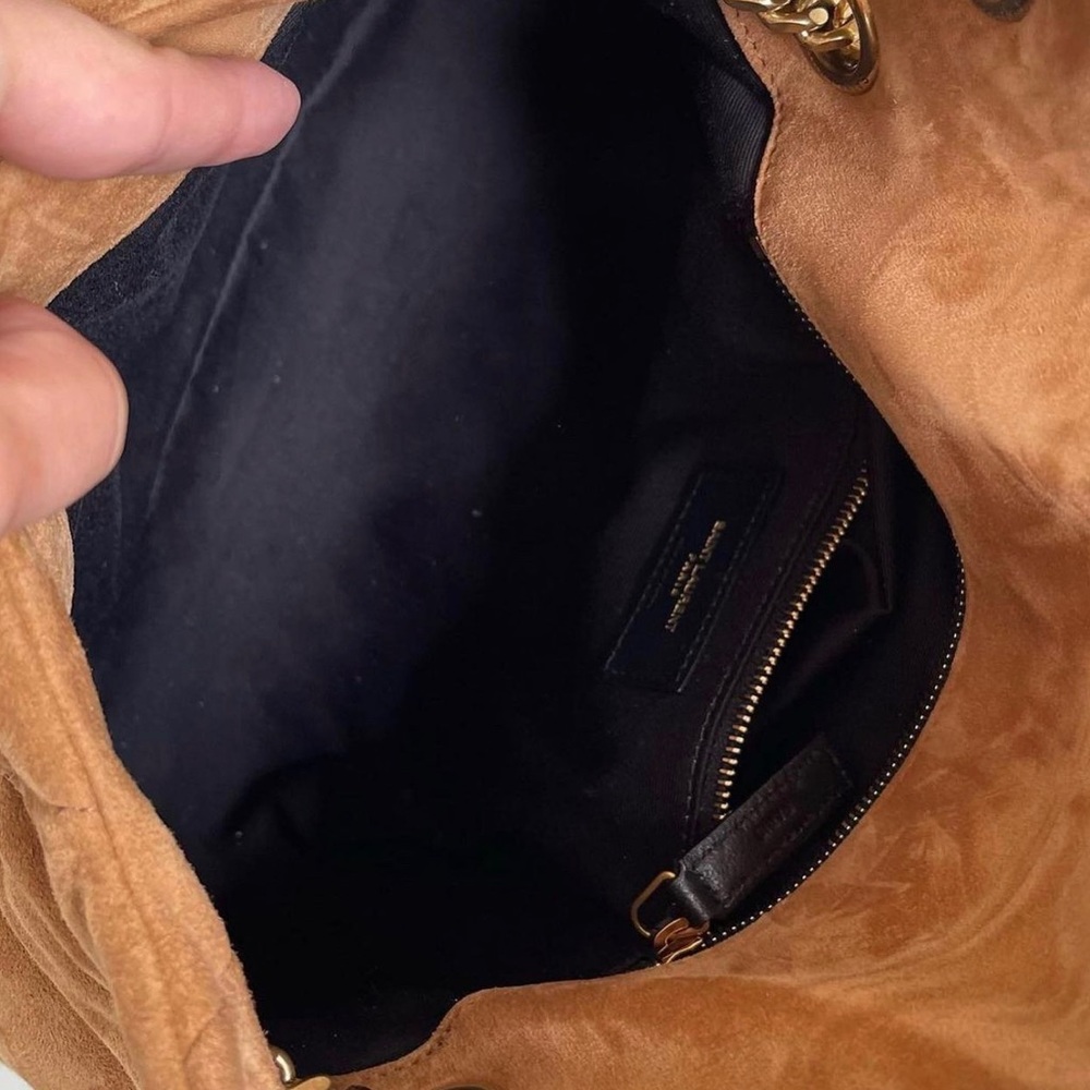 ❤️SOLD❤️ Yves Saint Laurent AUTHENTIC PUFFER SMALL CHAIN BAG IN QUILTED SUEDE - Picture 8 of 8